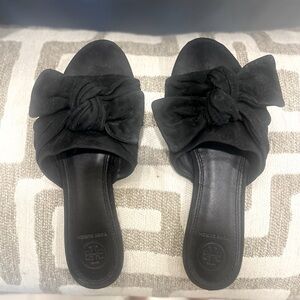 Tory Burch Annabelle Suede Bow Open-Toe Sandals - Size 7 - TB Dust Bag Included